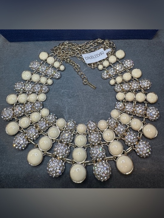 BaubleBar Cream and Silver Cluster Necklace - Picture 3 of 9